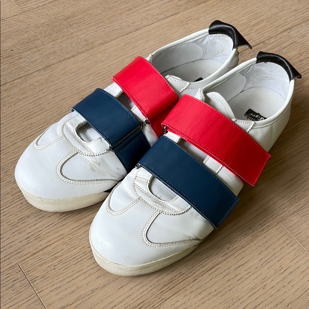 Onitsuka Tiger Red and Blue Velcro Strap Sneakers